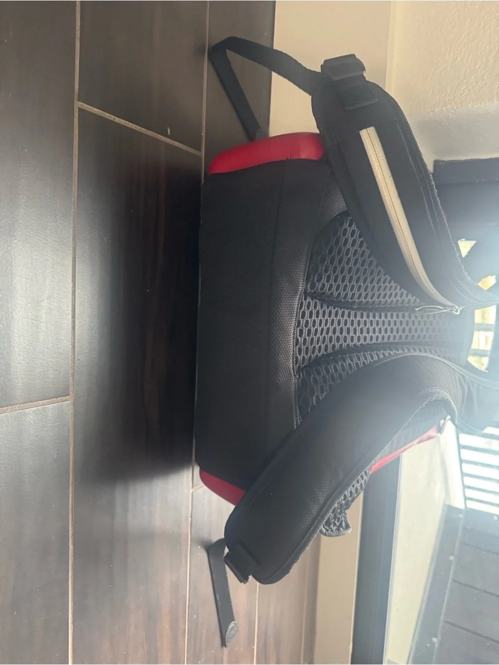 This is a Tumi T3 backpack designed in collaboration with Ducati